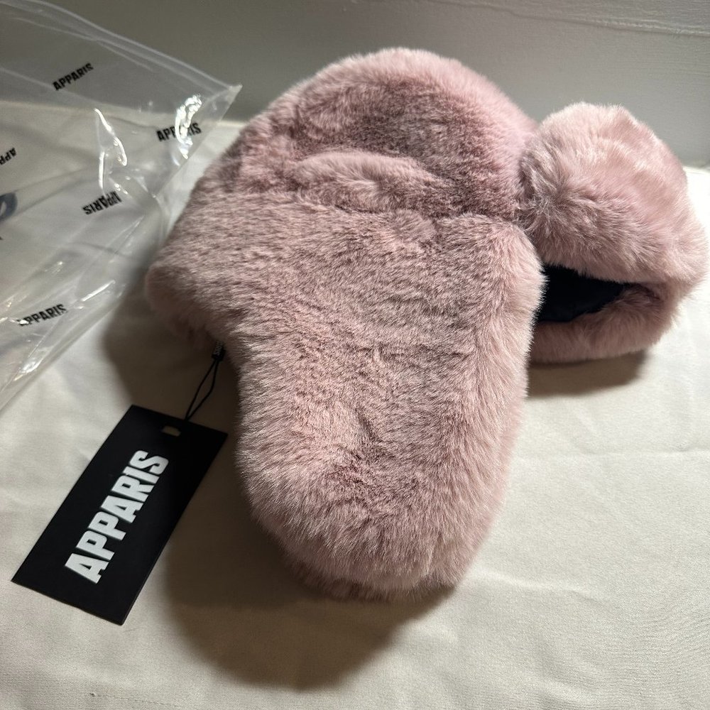 Faux Fur "Snowball Sugar Pink" Trapper Hat